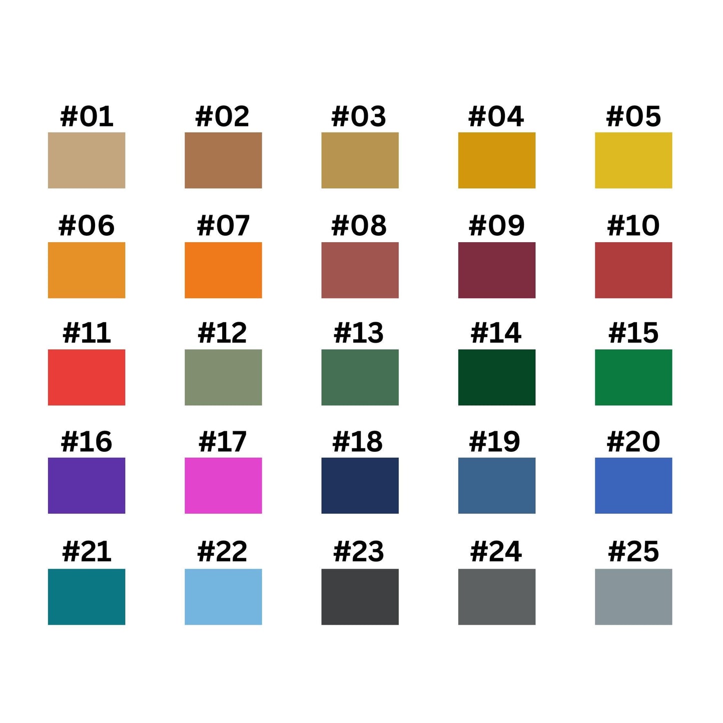 pick from this selection of colours to craft your own colour scheme