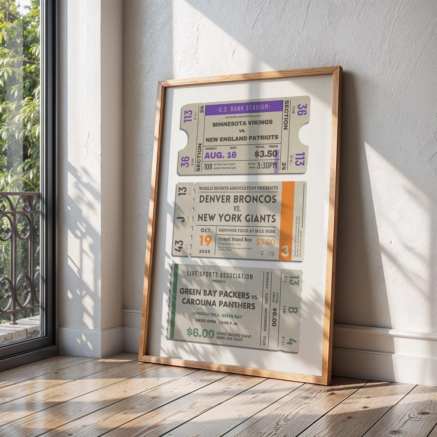 a print featuring a trio of event passes in nostalgic old styles. your favourite games made into art.