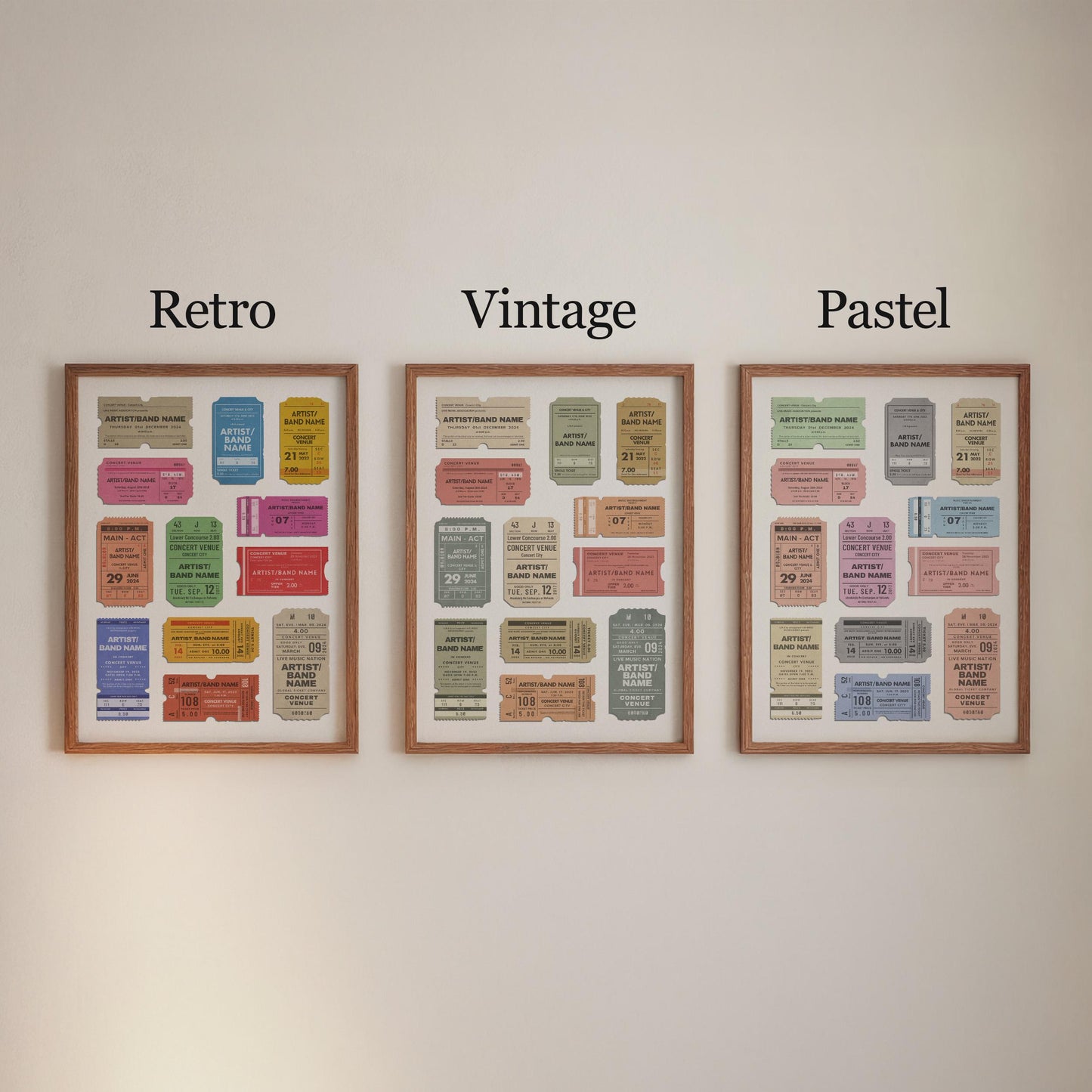 The unique one of a kind music print can be made for you in the colour schemes of vintage, retro or pastel