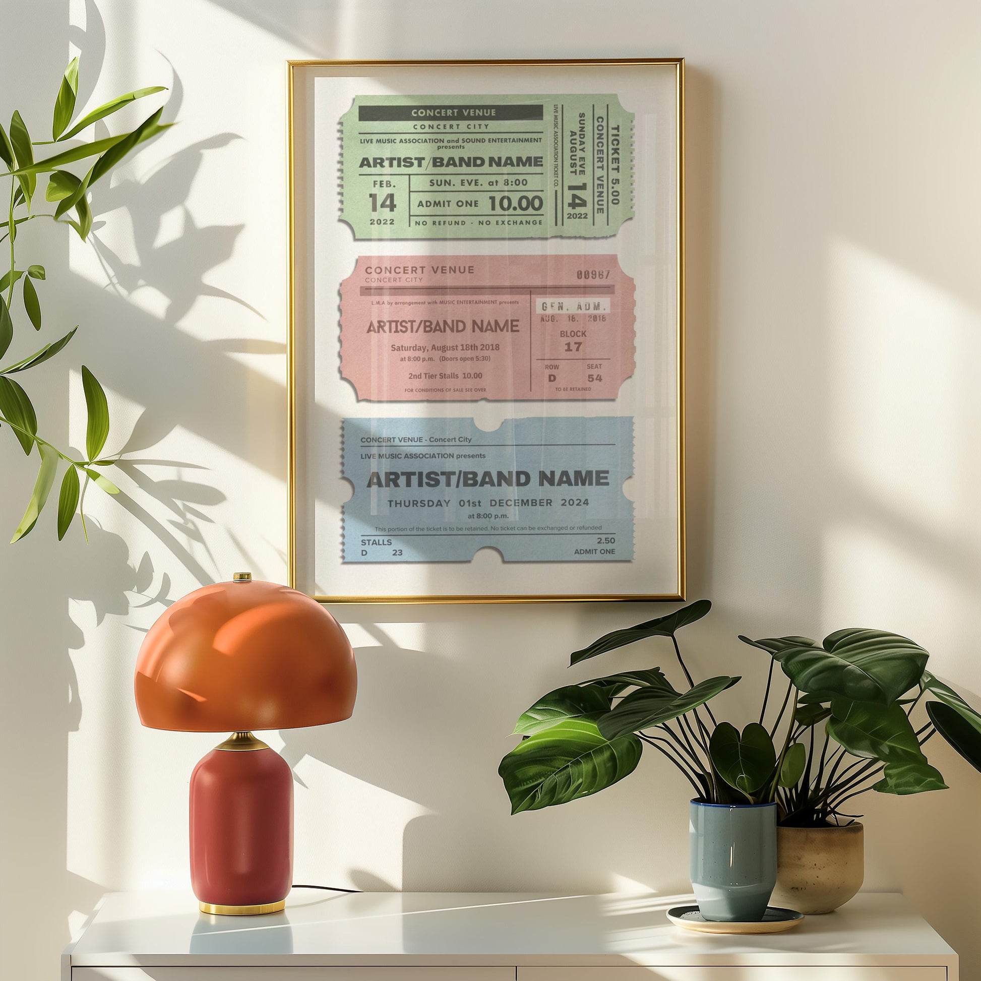 Customizable digital poster of vintage concerts art, ideal music memory keepsake for gigs and festivals.