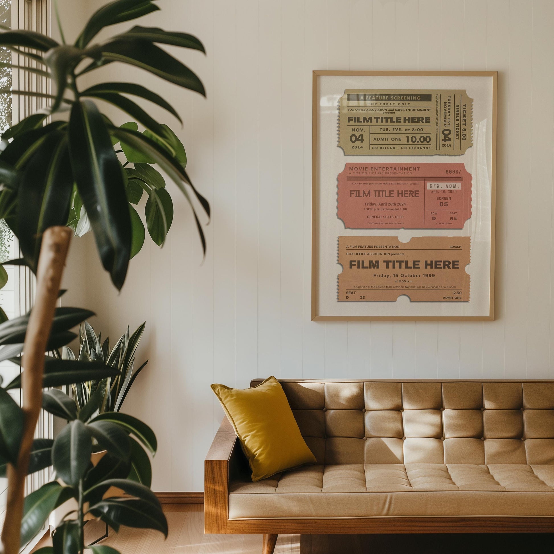 favourite film vintage artwork in lounge living room.