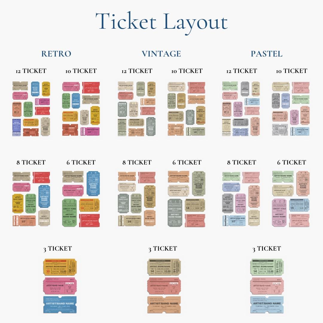 The poster is completely custom to you meaning you can pick how many tickets you would like on your print.