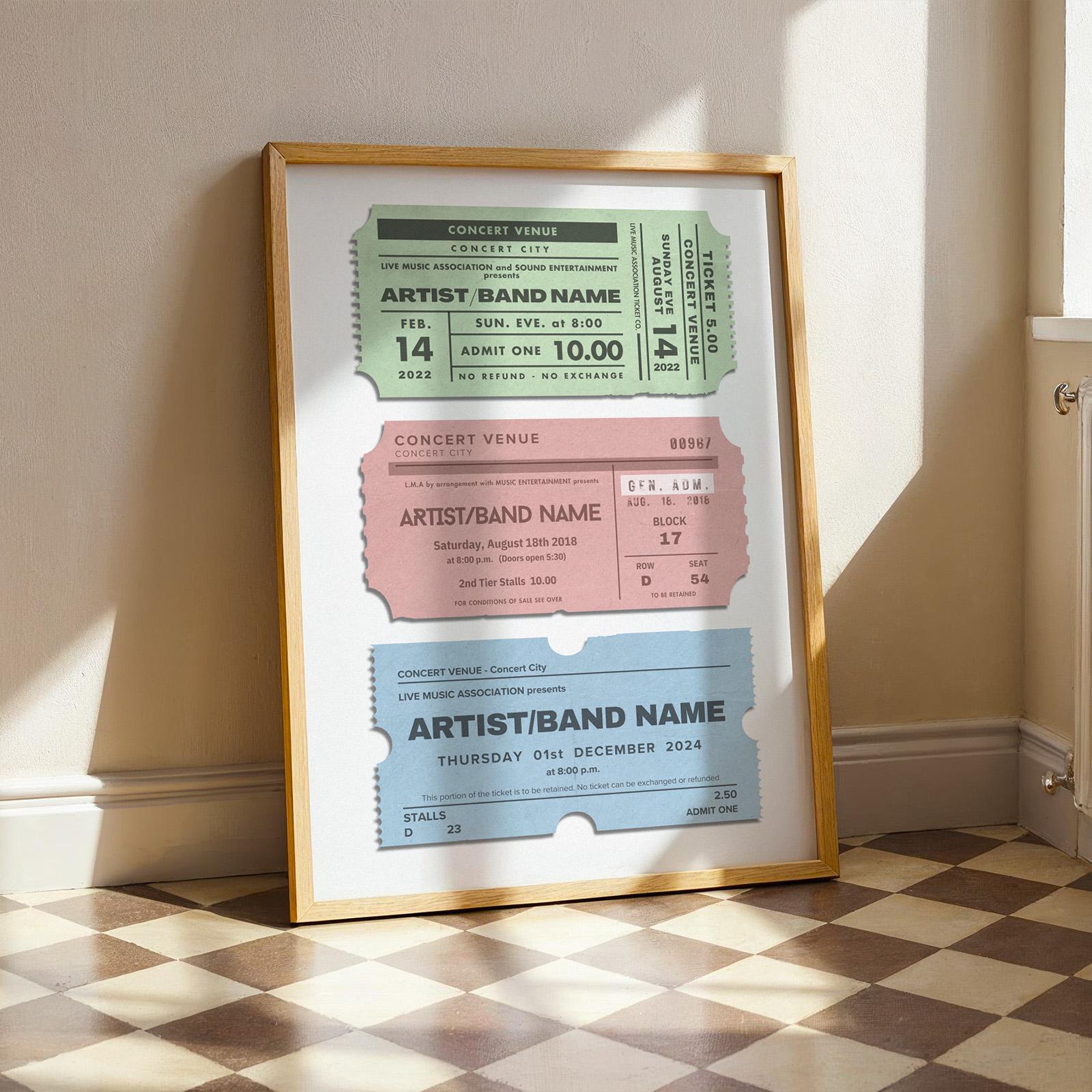 checker board kitchen floor with poster leaning on wall. Bespoke pastel colour nostalgic art.