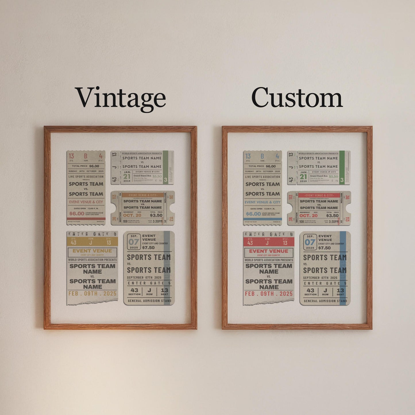 pick between a vintage muted colour scheme or personalised your own with our custom colour scheme option.
