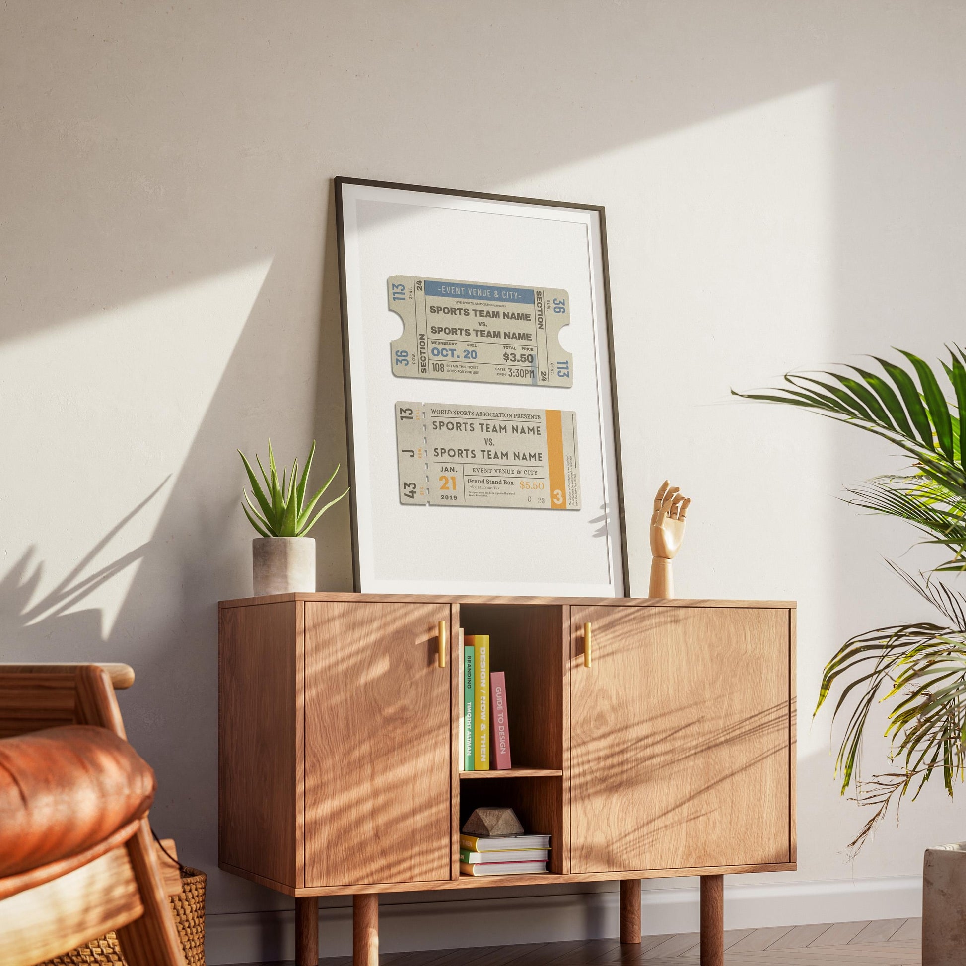 your events and sports memories captured forever on vintage style stubs. the poster is a unique gift idea for sports fans and season ticket holders.