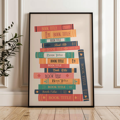 Custom favourite literature art in trendy aesthetic framed print for BookTok fans and cozy reading corners