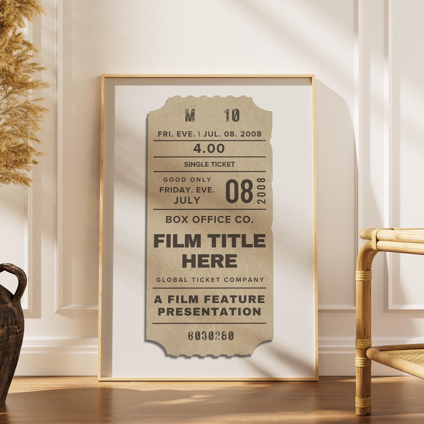 printable art for films lovers. simple framed leaning on wall