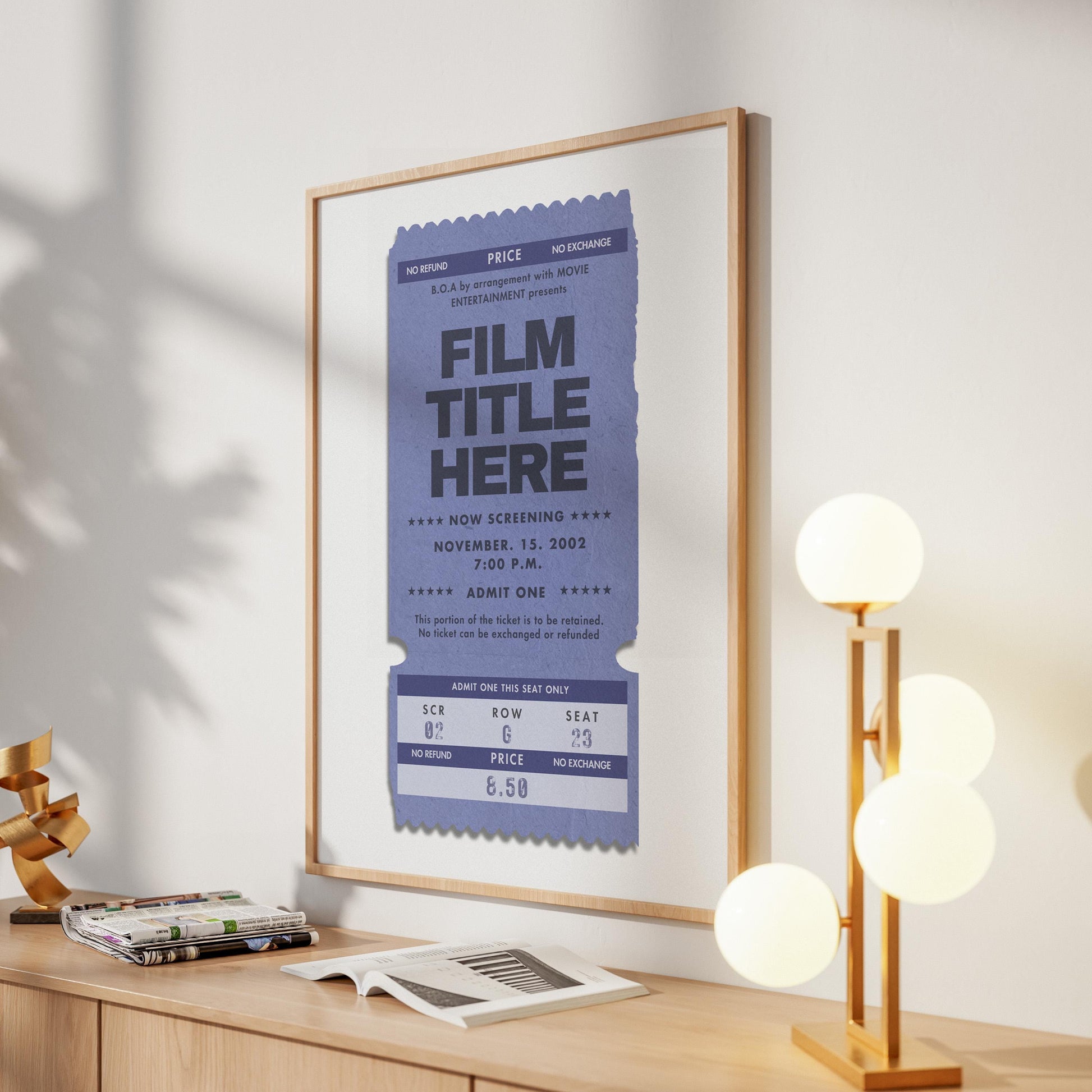 his and hers favourite movies wall art in modern scandinavian home