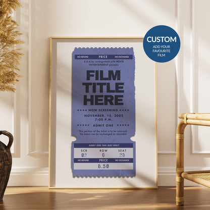 masculine vintage print for film lover positioned on floor of boho style home.