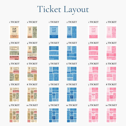 Old-school ticket print can feature 1-10 tickets on it. ideal for picking your favourite films as a couple, friend or family.