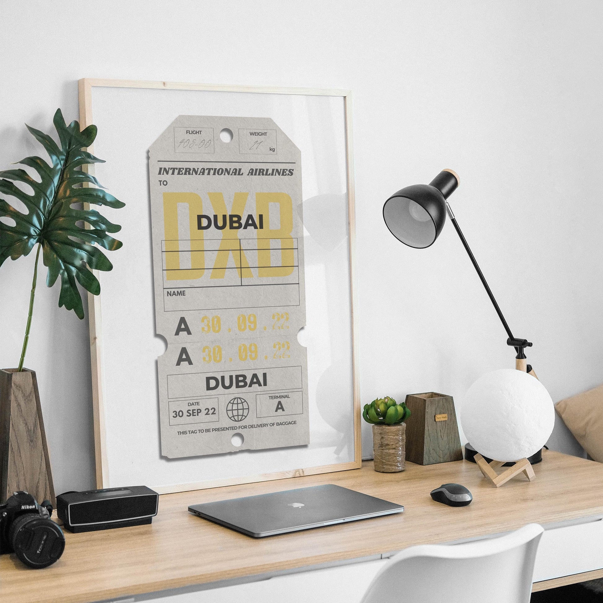 Custom printable neutral flight tags traveller print, perfect for holiday gifts and nostalgic airport moments.