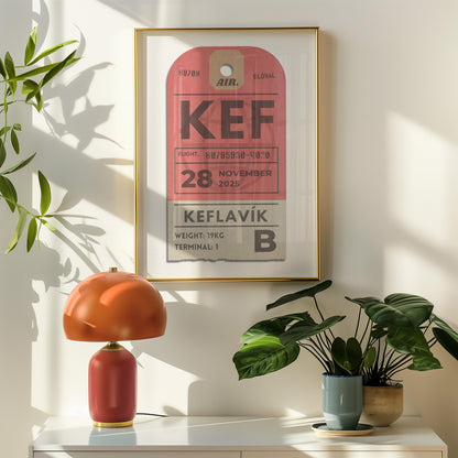 Customisable flight code travel print, perfect nostalgic holiday gift for flights and travel memories.