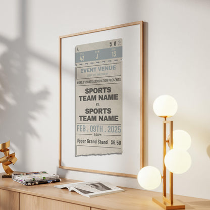 rugby league, football rivalry or tennis championship fans - create your own ticket stub with some retro style.