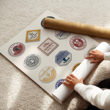 Beer mat art with Dionysus, god of wine, and Greek myths. Perfect present for travellers and beer lovers.