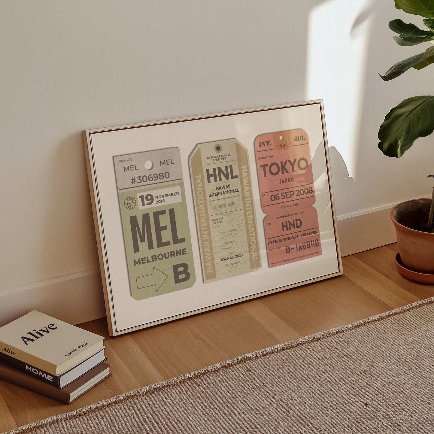 muted tones of colour on a print made for travel lovers and their trips.