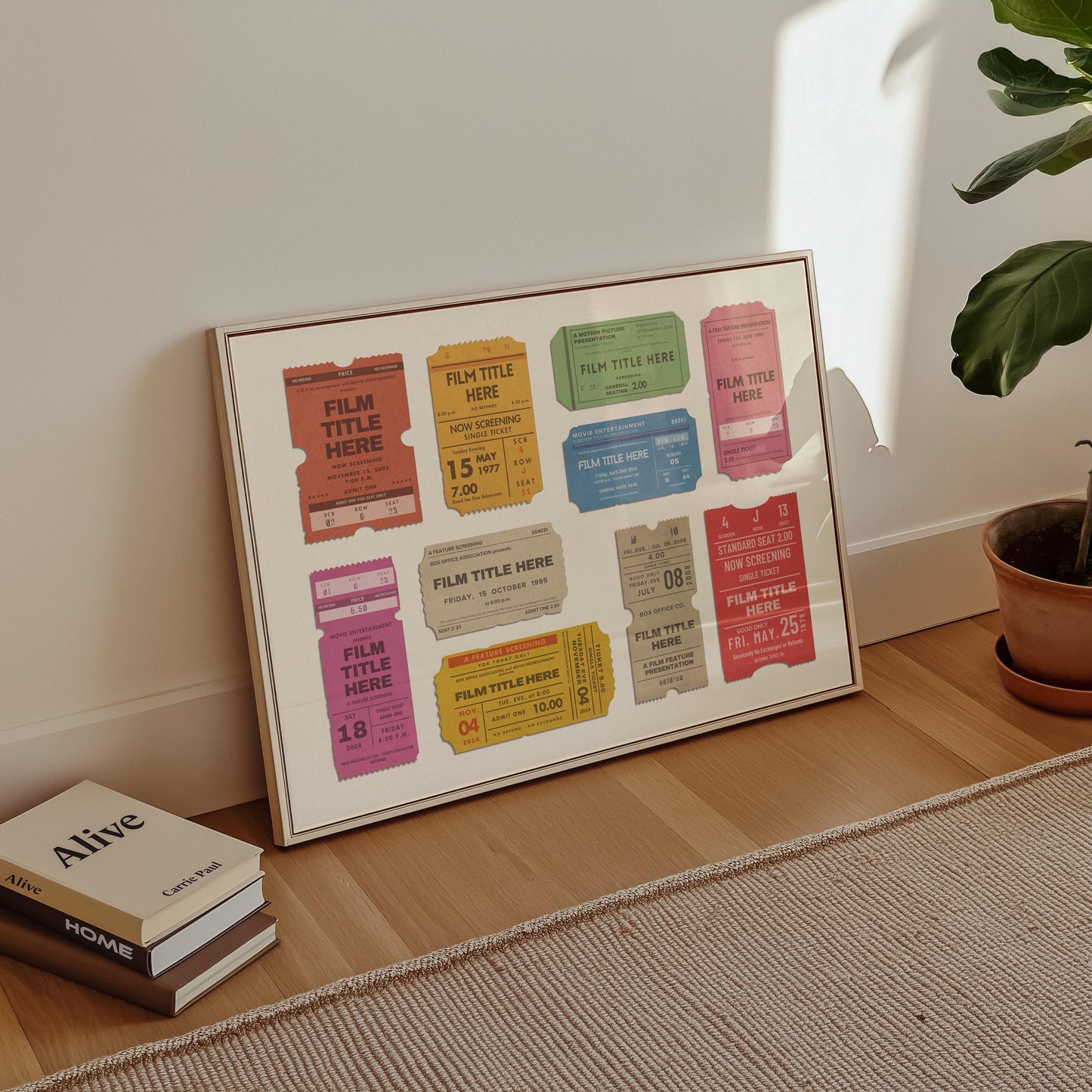 retro tones of colour on a print made for movie lovers and their films.