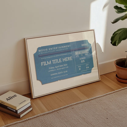 Retro Navy tone of colour on a print made for movie lovers and their films.
