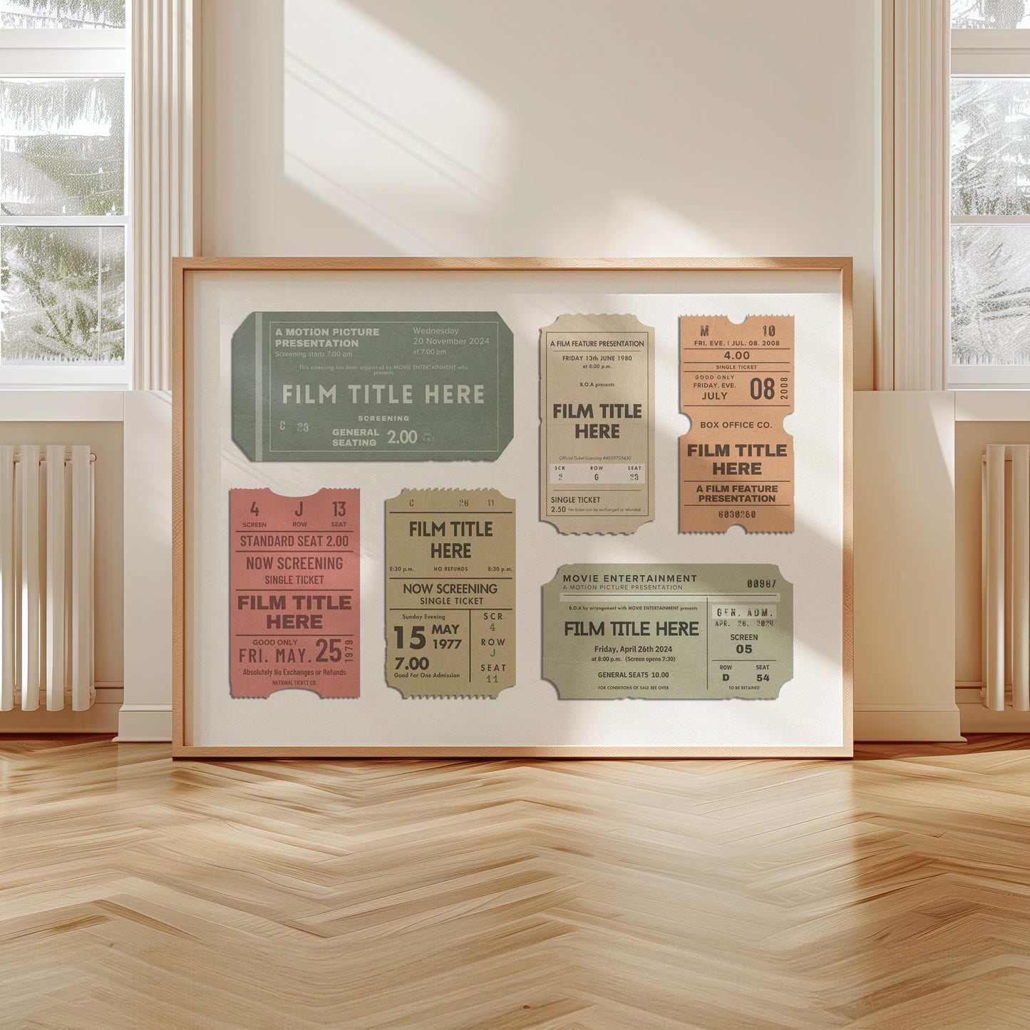 Framed Custom Vintage movie stub Poster, perfect physical gift for cinephiles and nostalgic movie memories