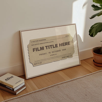neutral beige tone of colour on a print made for movie lovers and their films.