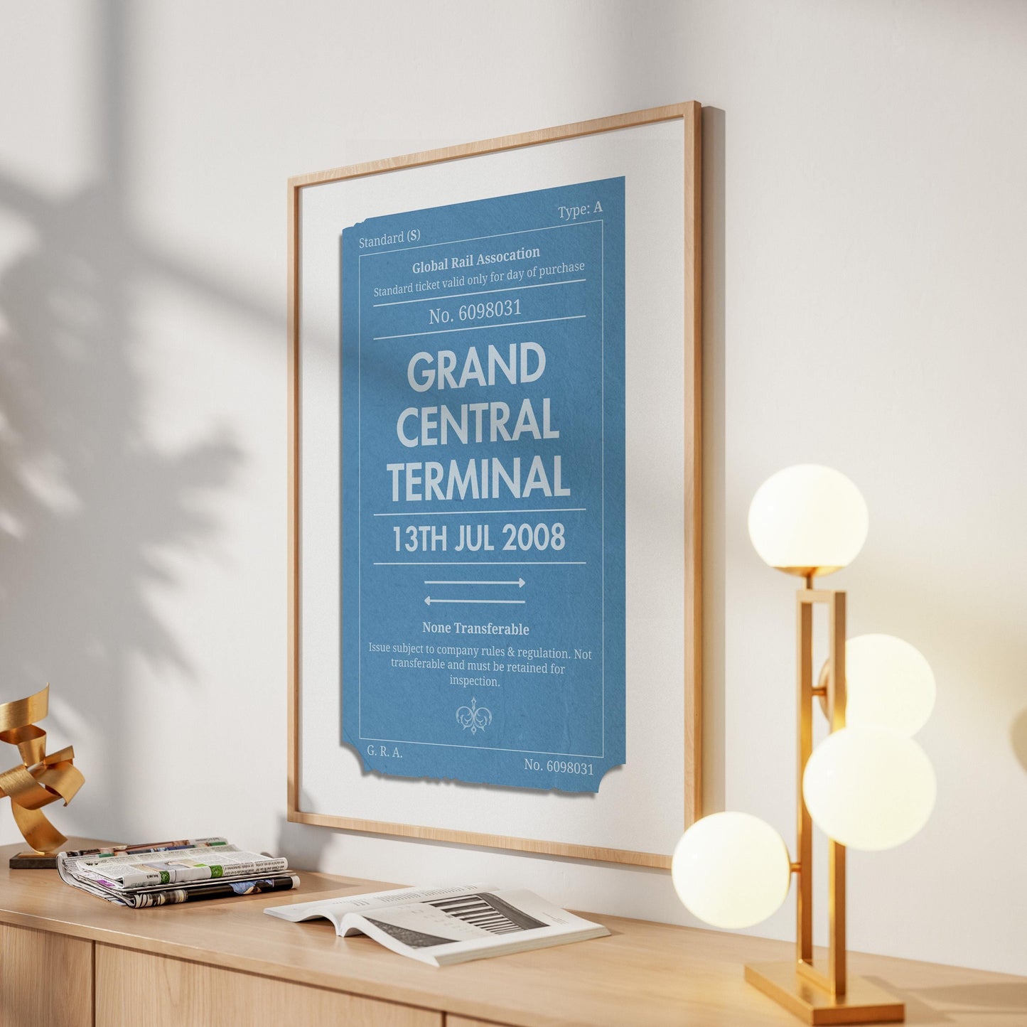 framed print of personalised interrail luggage stubs, ideal gift for frequent travellers and holiday keepsake collectors