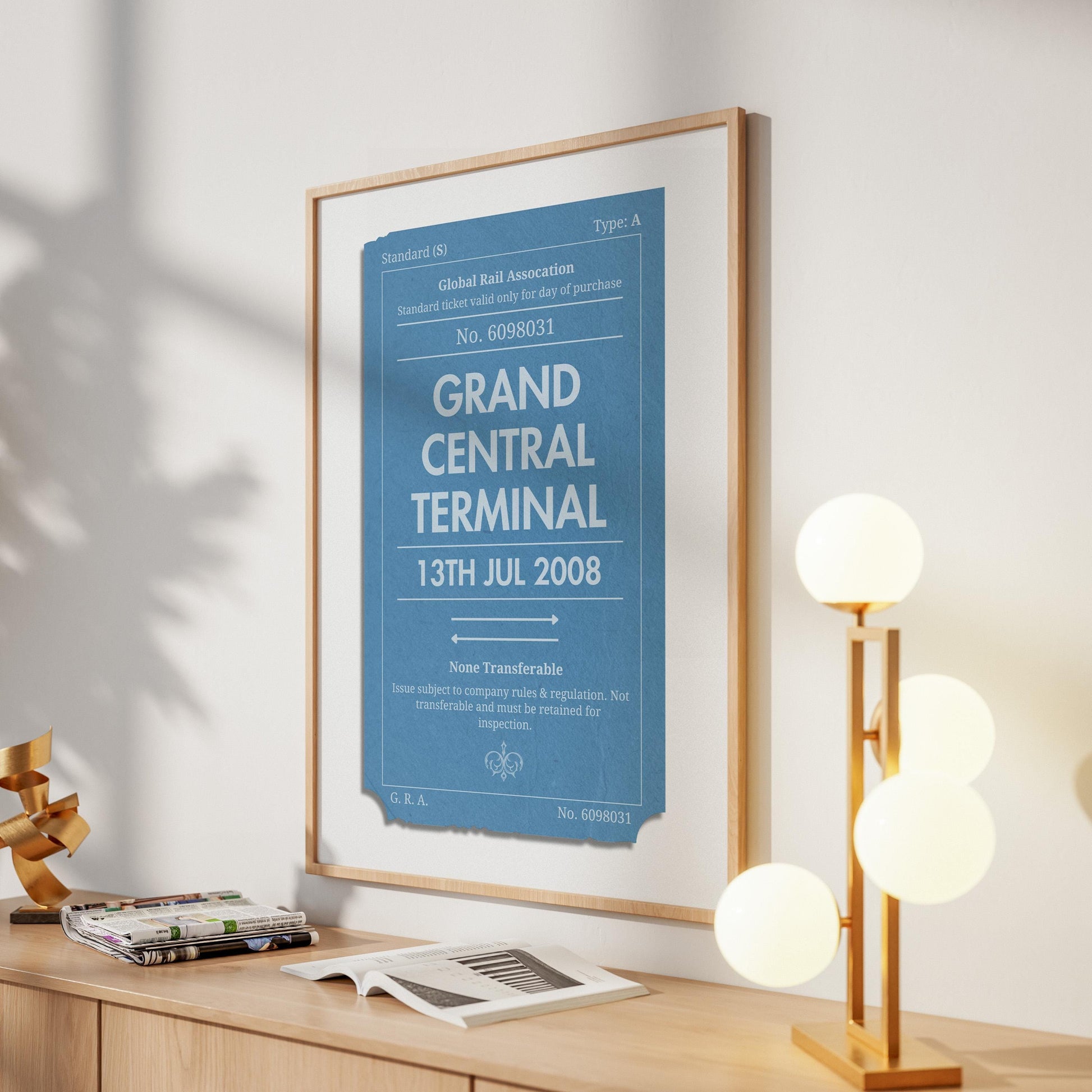 framed print of personalised interrail luggage stubs, ideal gift for frequent travellers and holiday keepsake collectors